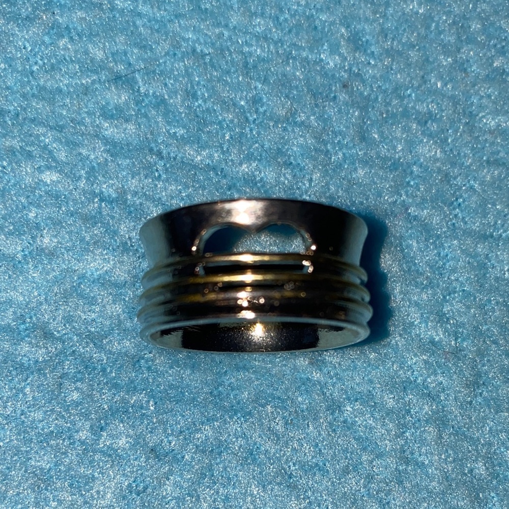 LOVE heart cut out wide band boho style wrap ring silver gold color size 9 - Picture 2 of 12